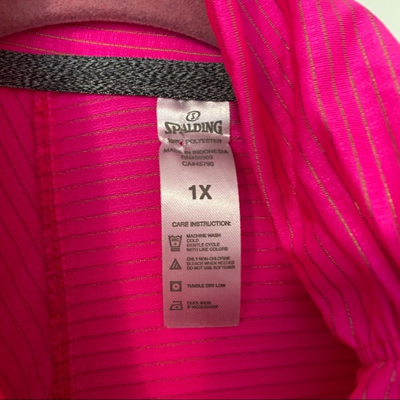 Hot pink Spalding women’s moisture wicking sport top size 2X NWT - Picture 3 of 12